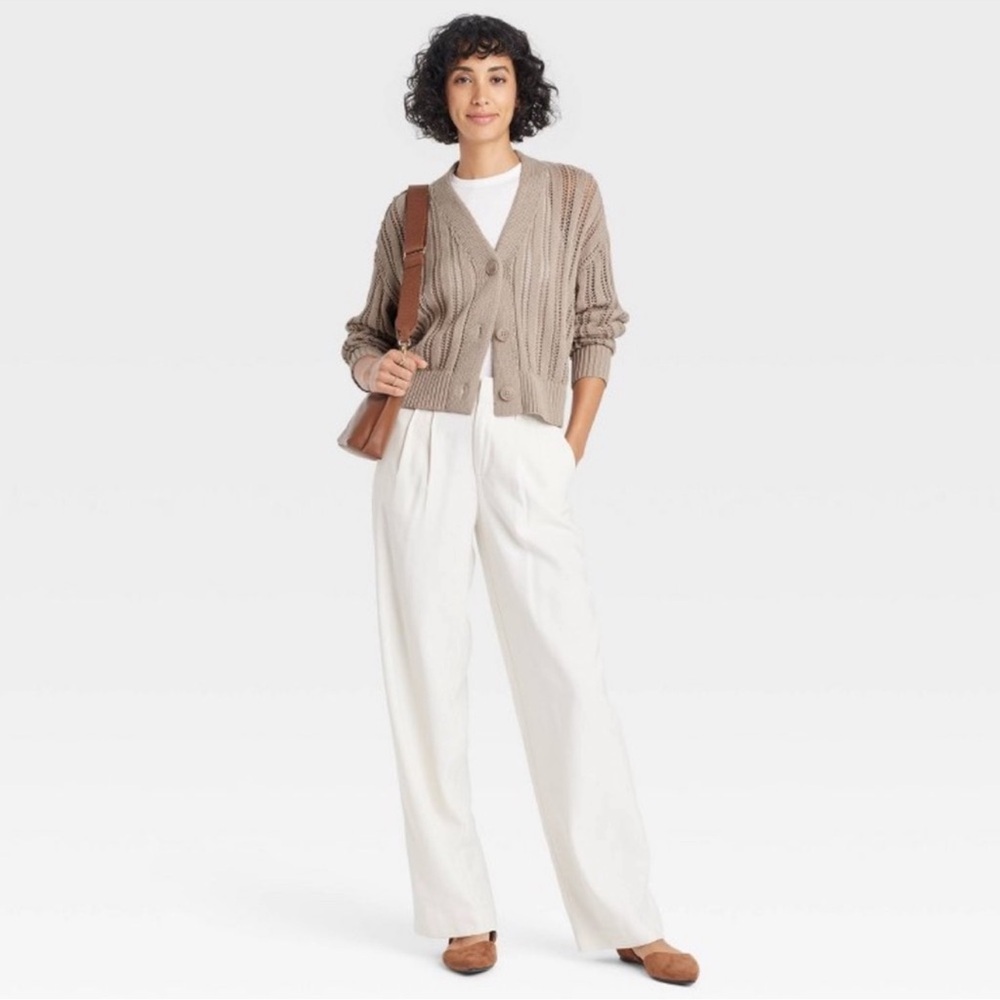 NWT- A New Day Crochet Ivory Cardigan - Picture 5 of 7